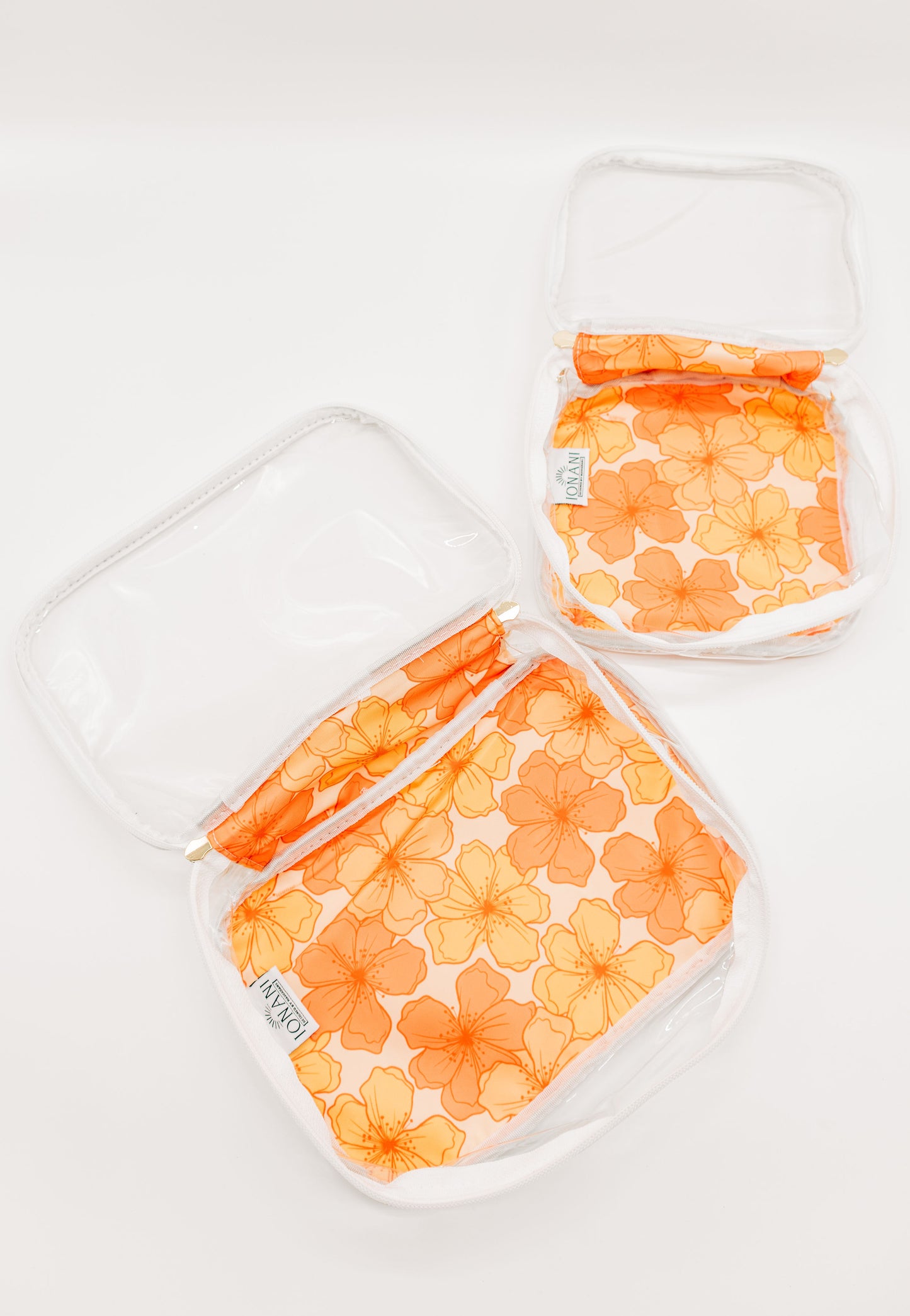 Retro Hibiscus - Clear Organizer Bag Set