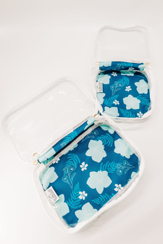 Blue ʻOKIKA PŌHUEHUE - Clear Organizer Bag Set